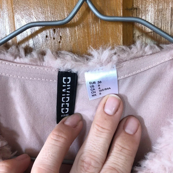 Dusty  Rose Faux Shearling Jacket - Picture 3 of 10